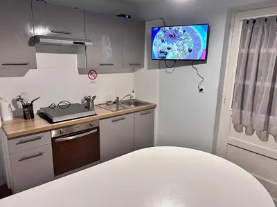 Cuisine ou kitchenette dans l'établissement Bugle