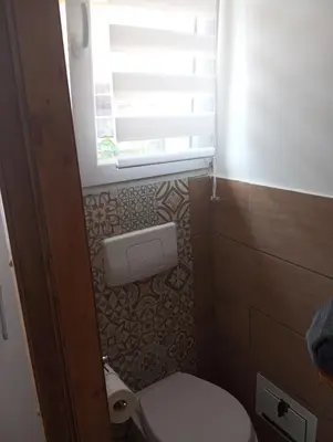 Salle de bains dans l'établissement La petite cabane