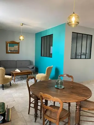 Coin salon dans l'établissement Appartement RICHELIEU
