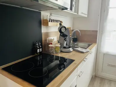 Cuisine ou kitchenette dans l'établissement Au Logis Briand