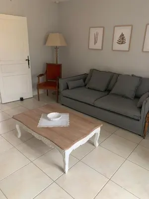 Coin salon dans l'établissement Domaine de la Garnauderie Gîte des Chênes