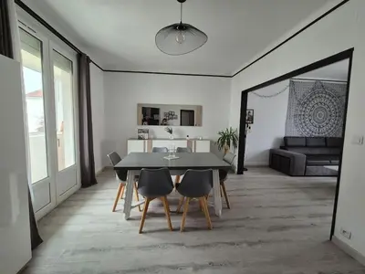 Coin salon dans l'établissement Appartement proche circuit 24h du Mans