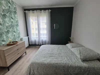 Un ou plusieurs lits dans un hébergement de l'établissement Appartement proche circuit 24h du Mans