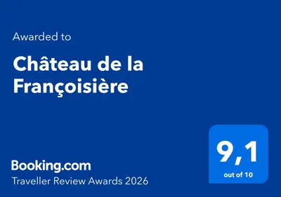 Certificat, récompense, panneau ou autre document affiché dans l'établissement Château de la Françoisière