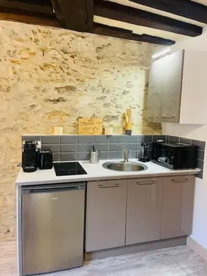 Cuisine ou kitchenette dans l'établissement Le Studio du Vieux-Mans - 2 guests - Wifi