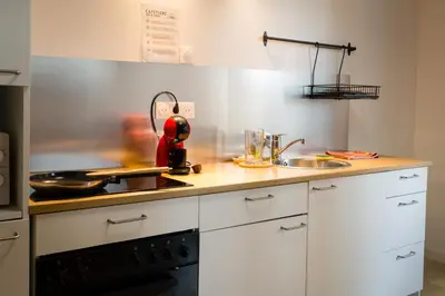 Cuisine ou kitchenette dans l'établissement Charmant studio