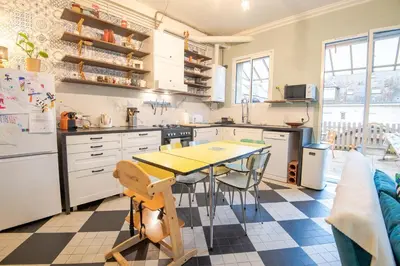 Cuisine ou kitchenette dans l'établissement Le 54 - Tours