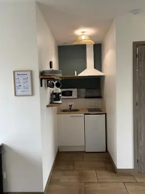 Cuisine ou kitchenette dans l'établissement Gîte à la campagne 3