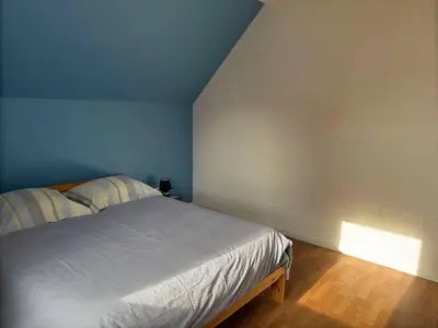 Un ou plusieurs lits dans un hébergement de l'établissement Maison de 82m2 proche du Mans avec parking privé