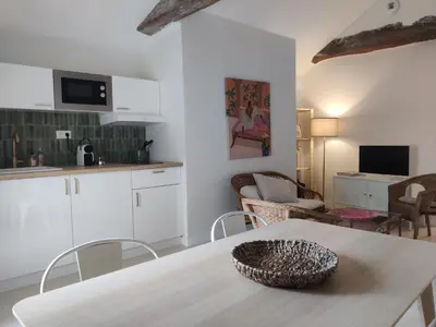 Télévision ou salle de divertissement dans l'établissement Grand appart 2 chambres - Hyper centre - Calme