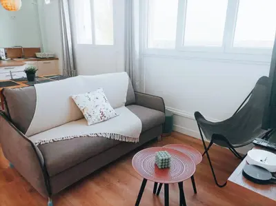 Coin salon dans l'établissement Bel appartement tout équipé