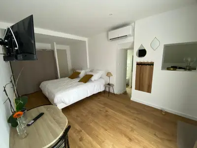 Télévision ou salle de divertissement dans l'établissement Gite l Auvetia 150 circuit 24 h