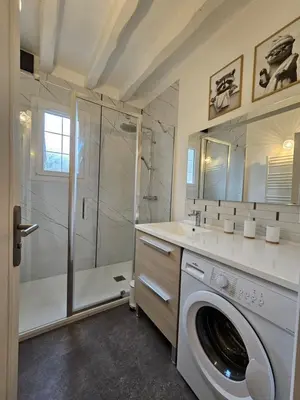 Salle de bains dans l'établissement Gîte du Magnolia