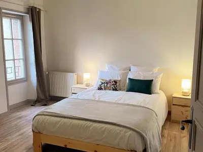 Un ou plusieurs lits dans un hébergement de l'établissement Superbe Triplex rénové à Blois avec Wi-Fi inclus - FR-1-491-455