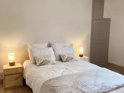 Un ou plusieurs lits dans un hébergement de l'établissement Superbe Triplex rénové à Blois avec Wi-Fi inclus - FR-1-491-455