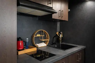 Cuisine ou kitchenette dans l'établissement Gîte de Linéa Centre de Loches