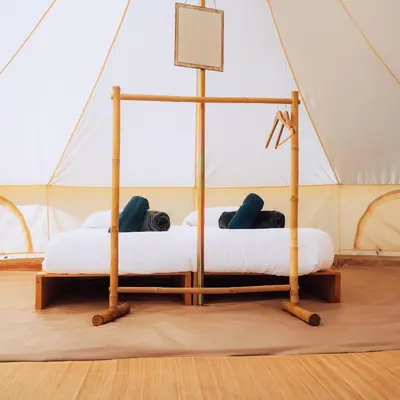 Un ou plusieurs lits dans un hébergement de l'établissement Silver - Glamping