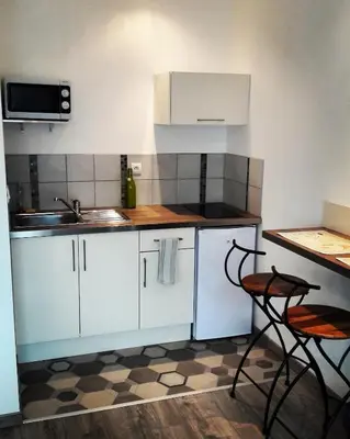 Cuisine ou kitchenette dans l'établissement Joli studio au calme 10 min de Tours centre