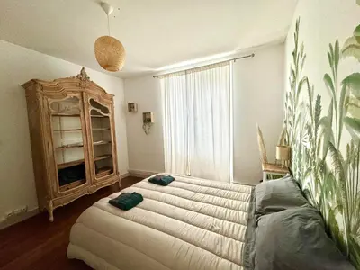 Un ou plusieurs lits dans un hébergement de l'établissement Grande Maison-5 min de Chambord-3 chambres-Loire à vélo 100 m- 10 min de Blois