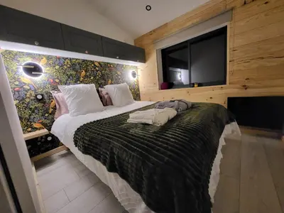 Un ou plusieurs lits dans un hébergement de l'établissement Cabanes en Loire, Gite & SPA en pleine nature