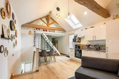 Cuisine ou kitchenette dans l'établissement Gîte Studio 4 à 6 personnes