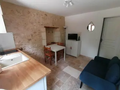 Cuisine ou kitchenette dans l'établissement Gîte des sables