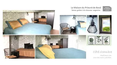 Un ou plusieurs lits dans un hébergement de l'établissement La Maison du Prieuré de Bocé