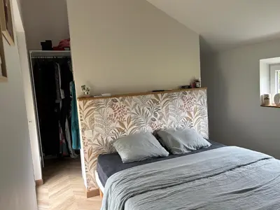 Un ou plusieurs lits dans un hébergement de l'établissement MAISON CENTRE D'ARNAGE idéal 24h du Mans et Le Mans classic