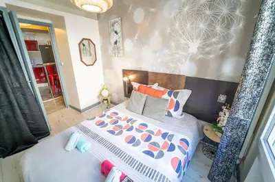 Un ou plusieurs lits dans un hébergement de l'établissement Cosy Grand appartement 6 pers hypercentre Blois