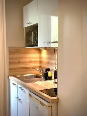 Cuisine ou kitchenette dans l'établissement Charmant studio à deux pas de la gare