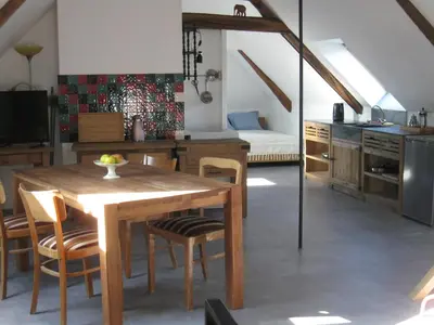 Cuisine ou kitchenette dans l'établissement Loft du Petit Bois