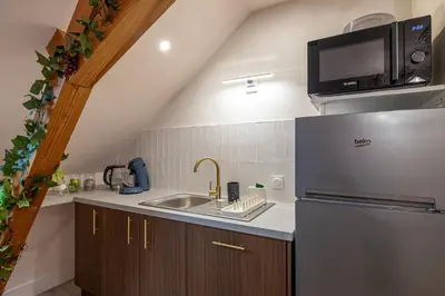 Cuisine ou kitchenette dans l'établissement Le Grand Cru - Centre Ville