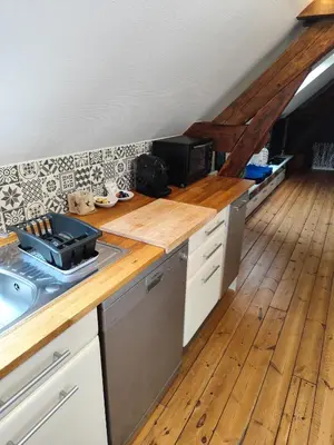 Cuisine ou kitchenette dans l'établissement Le Saut Mur