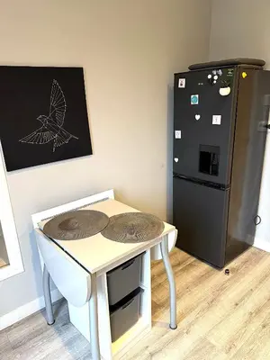 Cuisine ou kitchenette dans l'établissement Les mésanges, 10m Zoo de Beauval, climatisation