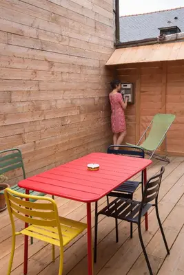 Balcon ou terrasse dans l'établissement So Vintage - Gite seventies en Anjou