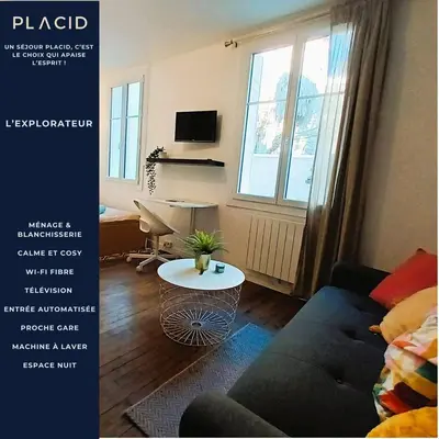 Télévision ou salle de divertissement dans l'établissement L'Explorateur - Gare - Cozy - Wifi - TV