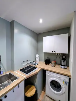 Cuisine ou kitchenette dans l'établissement Au fil de la Cisse