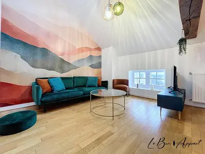 Coin salon dans l'établissement Le Bon'Appart au Cœur de Saumur