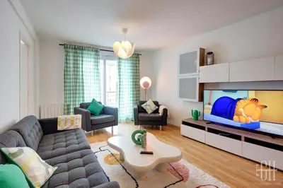 Coin salon dans l'établissement Grand appartement hyper centre,4 chambres, parking