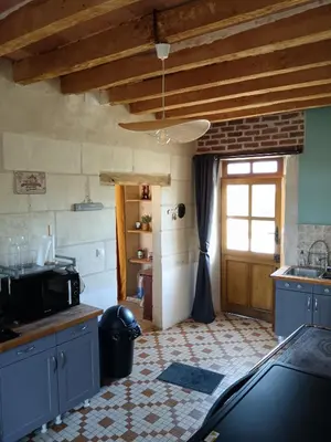 Cuisine ou kitchenette dans l'établissement Gîte de l'oeillet