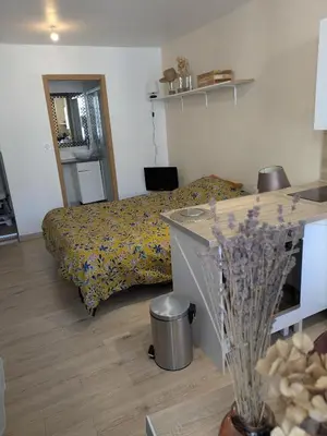 Un ou plusieurs lits dans un hébergement de l'établissement Studio cosy