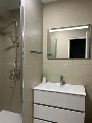 Salle de bains dans l'établissement La Gigotière, 5mn du ZooParc de Beauval