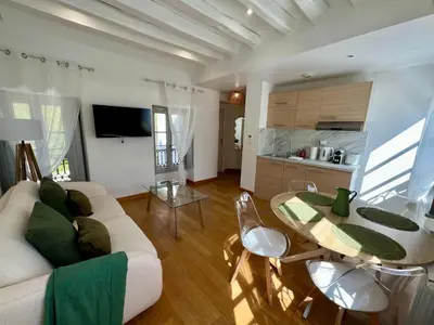 Cuisine ou kitchenette dans l'établissement Appartement T2 Lumineux centre ville d'Amboise avec vue sur le Château Royal