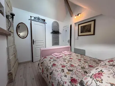 Un ou plusieurs lits dans un hébergement de l'établissement La Bergerie- Beautiful barn conversion in Chinon, Loire Valley