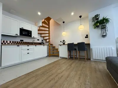 Cuisine ou kitchenette dans l'établissement Loft avec Jaccuzi