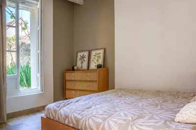 Un ou plusieurs lits dans un hébergement de l'établissement Maison 3 chambre Amboise Centre