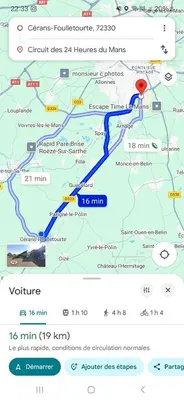 Plan de l'établissement Chambre près du circuit du Mans