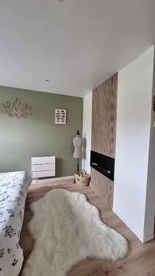 Un ou plusieurs lits dans un hébergement de l'établissement Chambre près du circuit du Mans