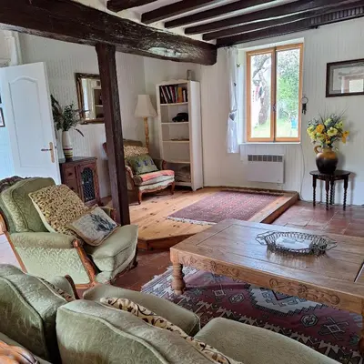 Coin salon dans l'établissement Gite champêtre