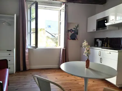 Cuisine ou kitchenette dans l'établissement Large new studio, charming and quiet, historical center